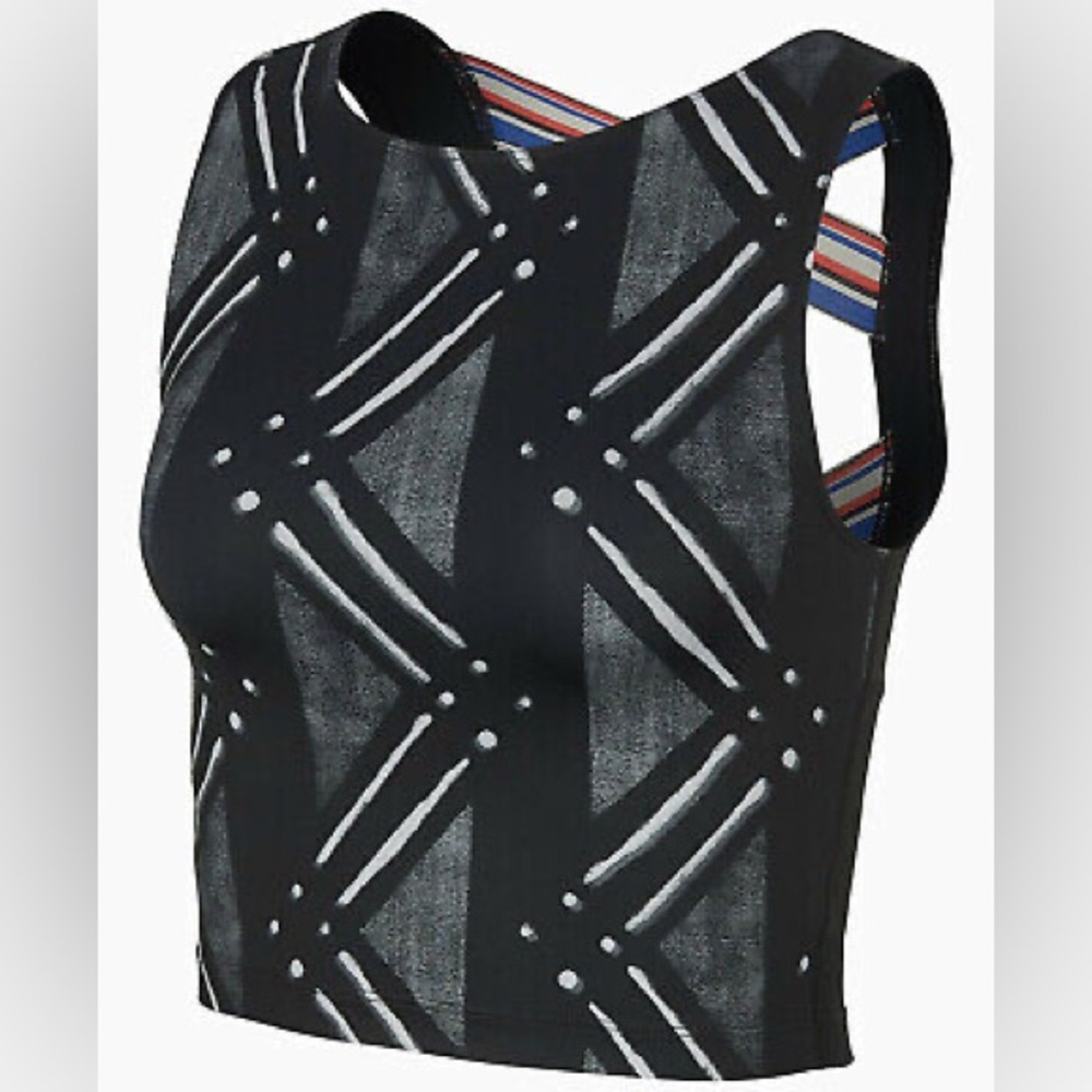 Nike Pro Dri-Fit Black and White Strappy Back Crop Top